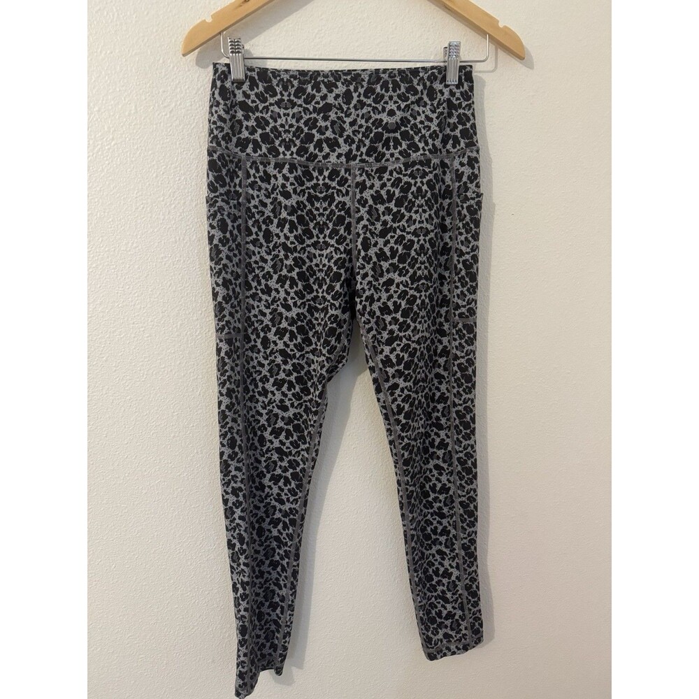 Raypose Leggings women's M stretchy athletic leggings Leopard Black Blue Gray
